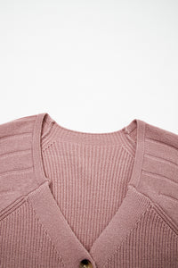KaleaBoutique Comfortable Mixed Texture Knit Button V Neck Sweater Cardigan - KaleaBoutique.com