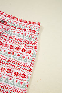 KaleaBoutique Comfortable Christmas Pattern Print Shirt Style Long 2pcs Pajama Set - KaleaBoutique.com