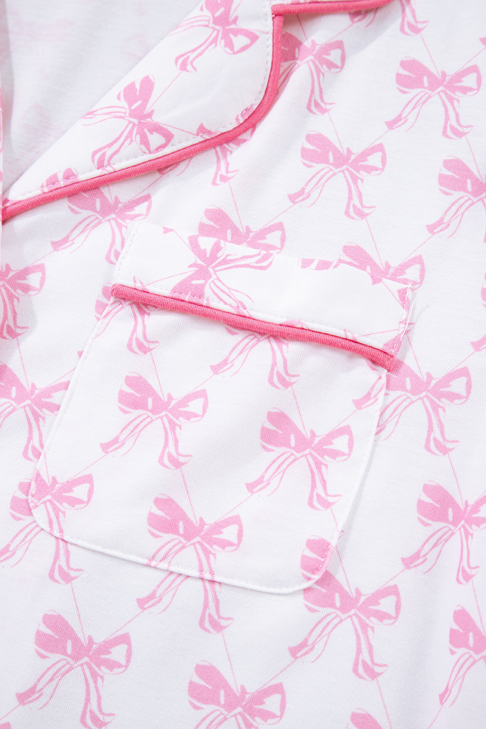 KaleaBoutique Stylish Bow Print Long Sleeve Shirt and Pants Soft Pajama Set - KaleaBoutique.com