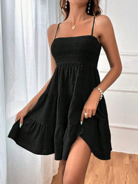 Women's Square-Neck Smocked Tiered Mini Dress - KaleaBoutique.com