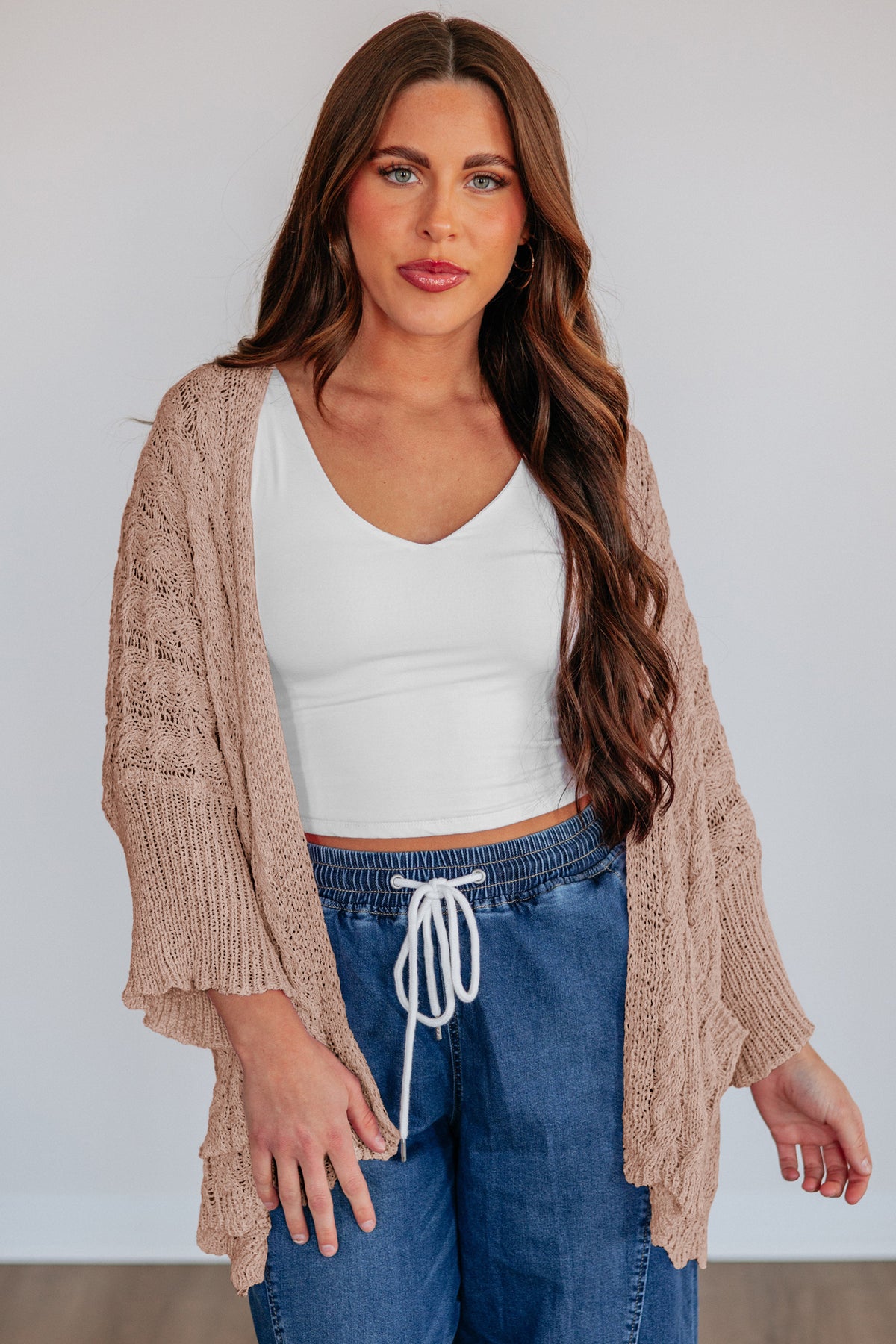 KaleaBoutique Comfortable Drop Shoulder Crochet Knit Open Front Cardigan - KaleaBoutique.com