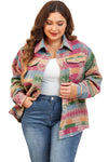 KaleaBoutique Plus Size Aztec Printed Flap Pocket Shacket - KaleaBoutique.com