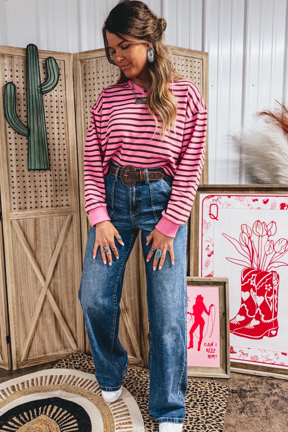 KaleaBoutique Comfortable V Neck Drop Shoulder Long Sleeve Top - KaleaBoutique.com