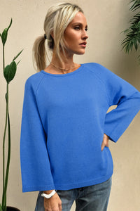 Solid Color Knit Loose Bracelet Sleeve Dolman Sweater - KaleaBoutique.com