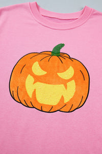 KaleaBoutique Stylish Embroidered Pumpkin Face Long Sleeve Round Neck Sweatshirt - KaleaBoutique.com