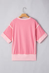 KaleaBoutique Stylish Half Sleeve Raw Seam High Low Side Split Top - KaleaBoutique.com