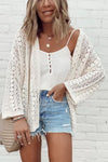 KaleaBoutique Stylish Hollow Out Knit Drop Shoulder Cardigan - KaleaBoutique.com