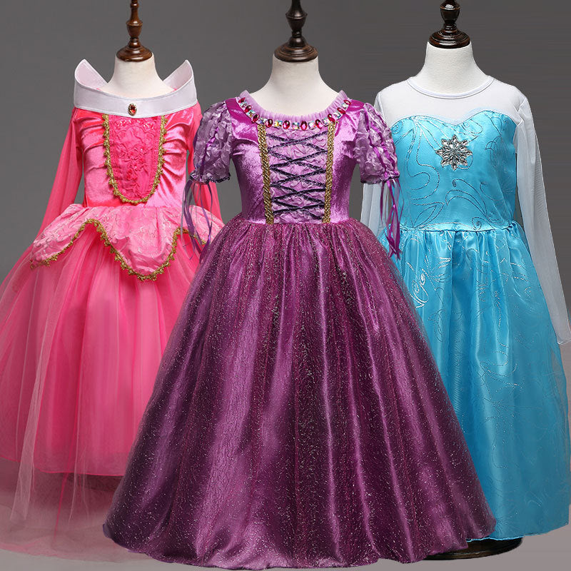 Princess Dress Inserted Beads Bright Silk Performance Dress - KaleaBoutique.com