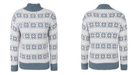 Women's Snowflake Stripe Mock-Neck Christmas Pullover Sweater - KaleaBoutique.com
