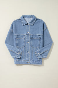 KaleaBoutique Stylish Classic Washed Oversize Pocketed Denim Jacket - KaleaBoutique.com