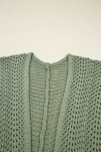 KaleaBoutique Stylish Scalloped Edge Eyelet Knit Batwing Sleeve Cardigan - KaleaBoutique.com