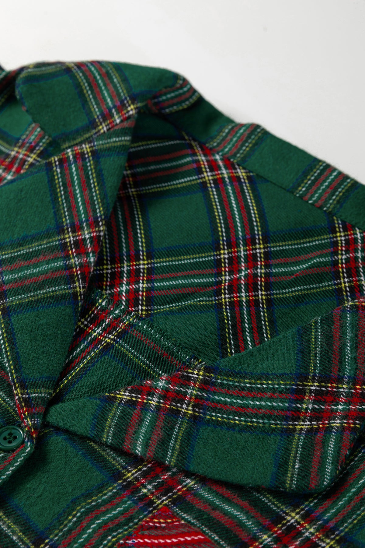 KaleaBoutique Comfortable Plaid Contrast Patched Christmas Holiday Long Sleeve Shirt and Short 2pcs Pajama Set - KaleaBoutique.com