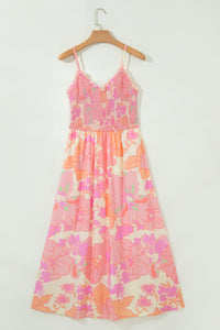 KaleaBoutique Comfortable Spaghetti Straps Floral Shirred High Waist Dress - KaleaBoutique.com