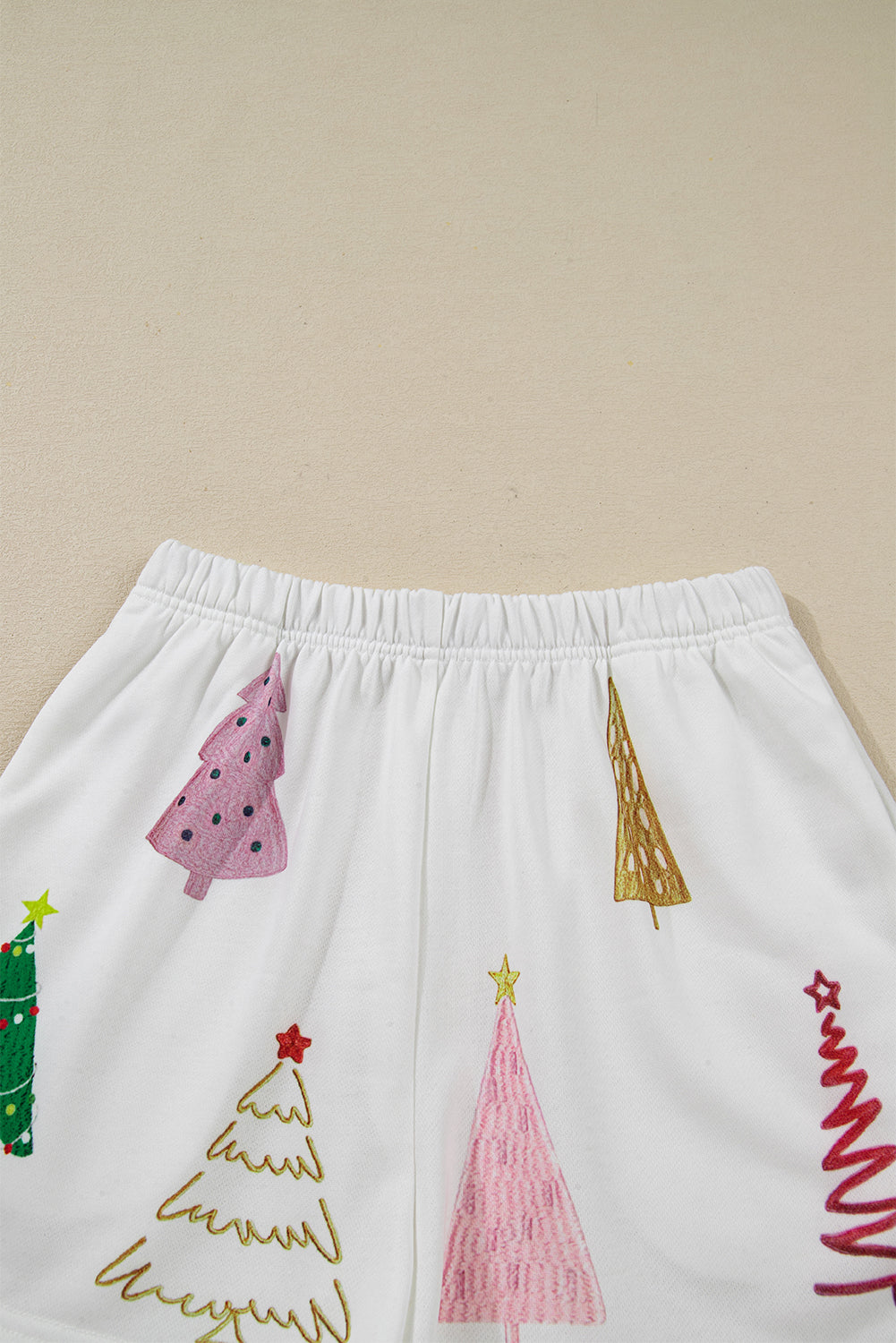 KaleaBoutique Stylish Multi Christmas Tree Long Sleeve Top and Shorts 2pcs Lounge Set - KaleaBoutique.com