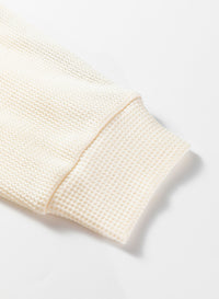 Waffle Contrast Knit Color Block Patchwork Button Front Oversize Hoodie - KaleaBoutique.com