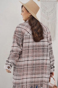 KaleaBoutique Plus Size Macrame Plaid Coat - KaleaBoutique.com