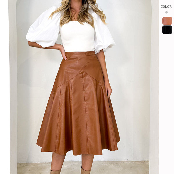 Women's High Waisted Mid Length Pleated Skirt - KaleaBoutique.com