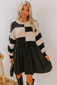 KaleaBoutique Stylish Two in One Knitted Top High Waist Splicing Hem Sweater Dress - KaleaBoutique.com