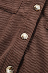 KaleaBoutique Hooded Drawstring Pockets Corduroy Shacket - KaleaBoutique.com