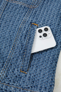 Double Flap Pocket Denim Textured Button Down Jacket - KaleaBoutique.com