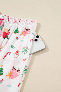 KaleaBoutique Stylish Christmas Spirit Cute Holiday Print Short Sleeve Shirt and Pants 2pcs Pajama Set - KaleaBoutique.com