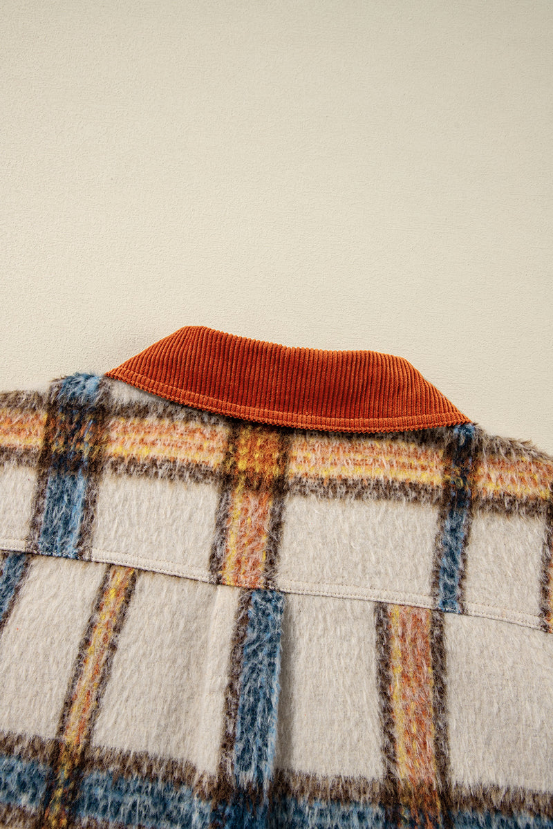 KaleaBoutique Plus Size Plaid Print Collared Buttoned Jacket - KaleaBoutique.com
