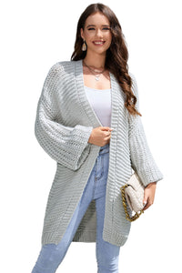 KaleaBoutique Stylish Chunky Oversize Knit Drop Shoulder Puff Sleeve Cardigan - KaleaBoutique.com