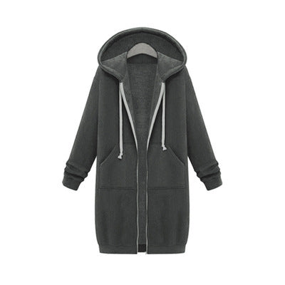 Women's Longline Full-Zip Hooded Sweatshirt with Pockets - KaleaBoutique.com