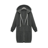 Women's Longline Full-Zip Hooded Sweatshirt with Pockets - KaleaBoutique.com