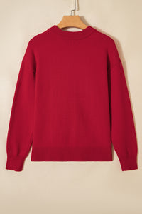 Sequined Bow Graphic Christmas Holiday Sweater - KaleaBoutique.com