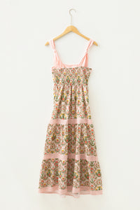 KaleaBoutique Stylish Geometric Floral Print Striped Patchwork Detail Sleeveless Dress（Runs Small ） - KaleaBoutique.com