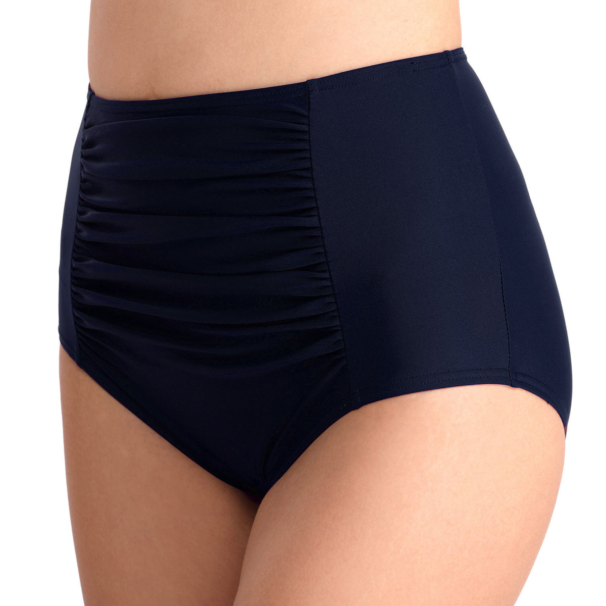 Women's High-Waist Ruched-Front Swim Briefs - KaleaBoutique.com