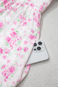 KaleaBoutique Stylish Floral Print Square Neck Ribbon Knot Back Cute Mini Dress - KaleaBoutique.com