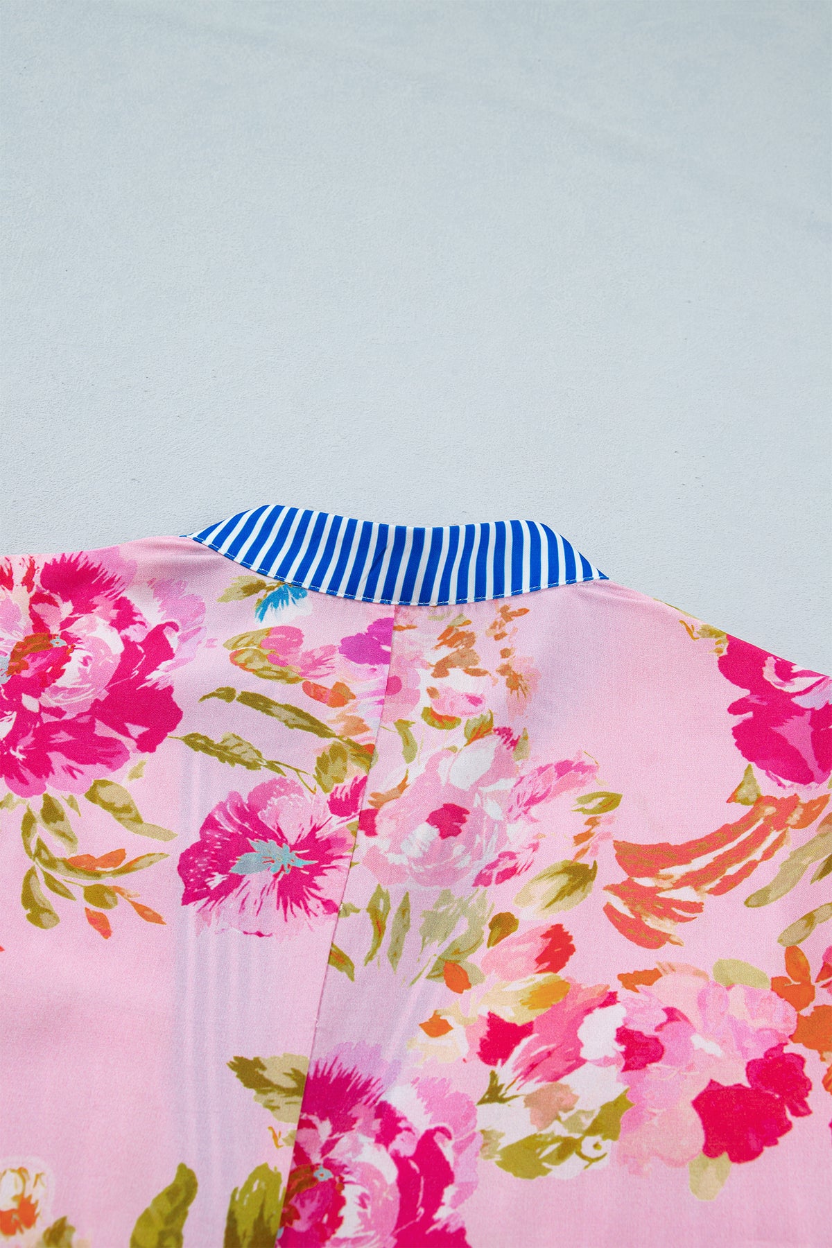 KaleaBoutique Stylish Floral Striped Patchwork Trim Half Sleeve Mini Dress - KaleaBoutique.com