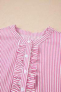 KaleaBoutique Stylish Frilled Detail Half Buttons Short Sleeve Long Dress - KaleaBoutique.com