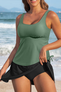 KaleaBoutique Stylish Scoop Neck Adjustable Tankini and Matching Skort Bathing Suit - KaleaBoutique.com