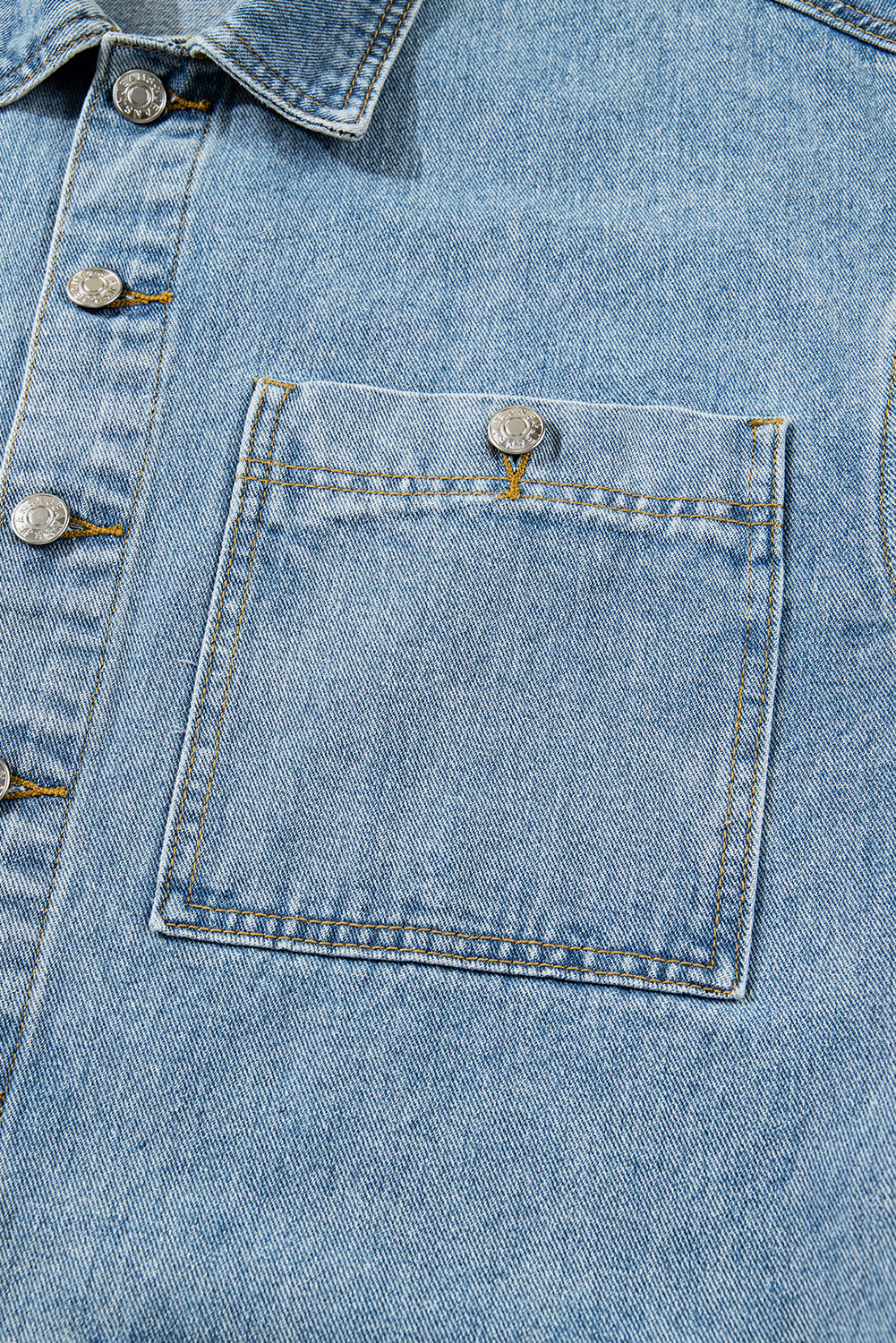 Multi Patched Pockets Side Tie up Boyfriend Style Denim Jacket - KaleaBoutique.com