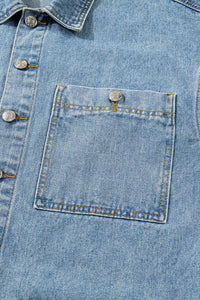Multi Patched Pockets Side Tie up Boyfriend Style Denim Jacket - KaleaBoutique.com