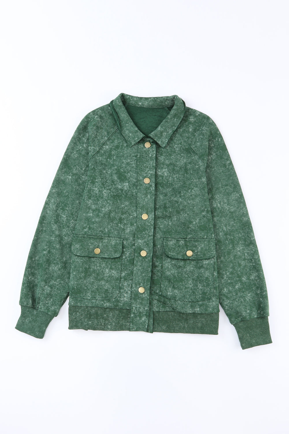 Vintage Washed Flap Pocket Button Shacket - KaleaBoutique.com