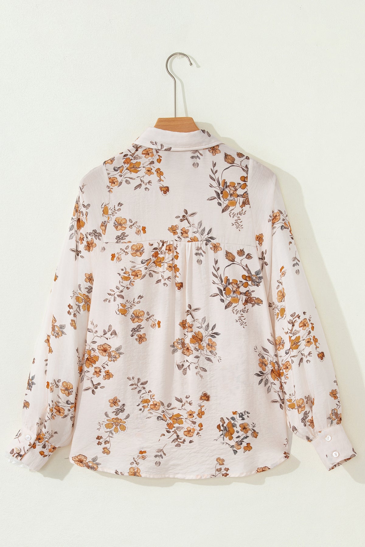 KaleaBoutique Stylish Floral Printed Silky Button Up Long Sleeve Shirt - KaleaBoutique.com
