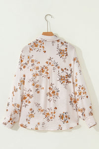 KaleaBoutique Stylish Floral Printed Silky Button Up Long Sleeve Shirt - KaleaBoutique.com