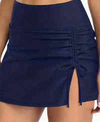 Women's High-Waist Side Tie Swim Skirt with Built-In Briefs - KaleaBoutique.com