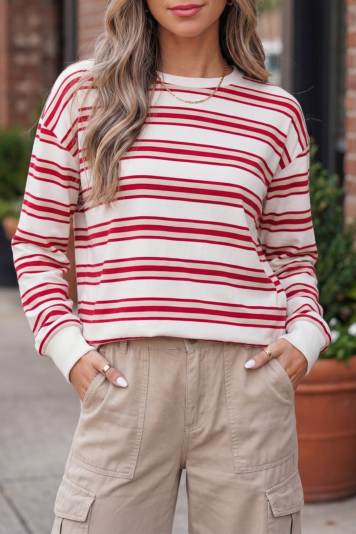 KaleaBoutique Dropped Shoulder Long Sleeve Casual Pullover Top - KaleaBoutique.com
