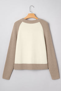 KaleaBoutique Comfortable Color Block Ribbed Knit Button Down Sweater Cardigan - KaleaBoutique.com
