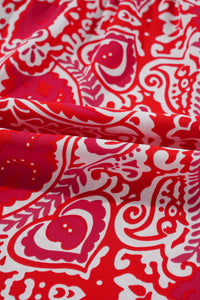 KaleaBoutique Stylish Paisley Print Side Slit Puff Sleeve High Waist Maxi Dress - KaleaBoutique.com