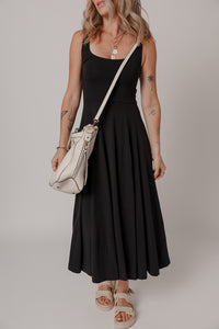 KaleaBoutique Chic Sleeveless Scoop Neck Flared Split Midi Dress - KaleaBoutique.com