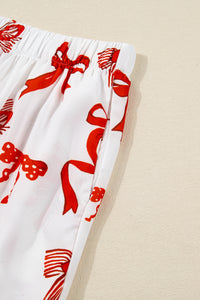 KaleaBoutique Stylish Christmas Bow Print Long 2pcs Pajama Set - KaleaBoutique.com