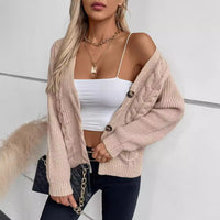 Women's Cable-Knit V-Neck Button-Front Cardigan - KaleaBoutique.com