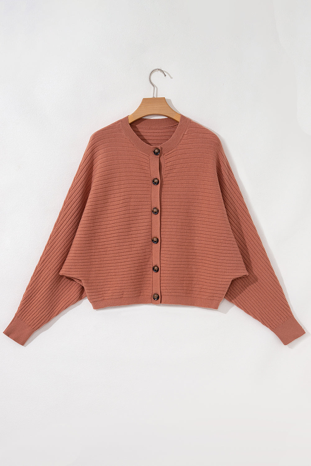 KaleaBoutique Stylish Wide Rib Knit Button Front Dolman Sleeve Sweater Cardigan - KaleaBoutique.com