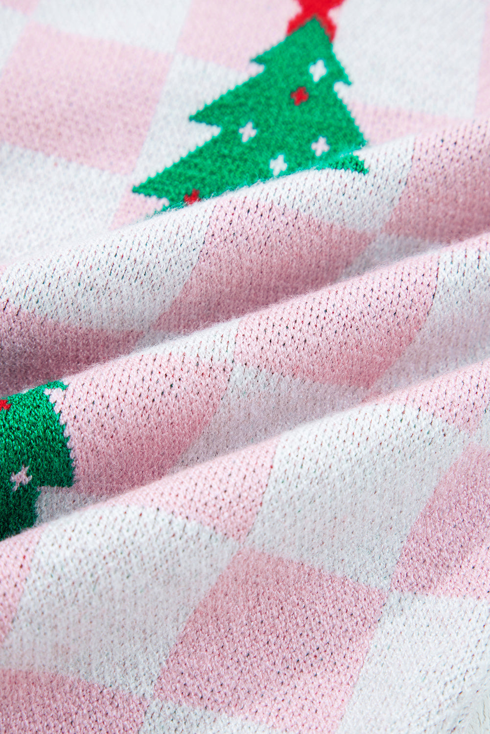 KaleaBoutique Comfortable Checkered Christmas Tree Pattern Button V Neck Cardigan Sweater - KaleaBoutique.com